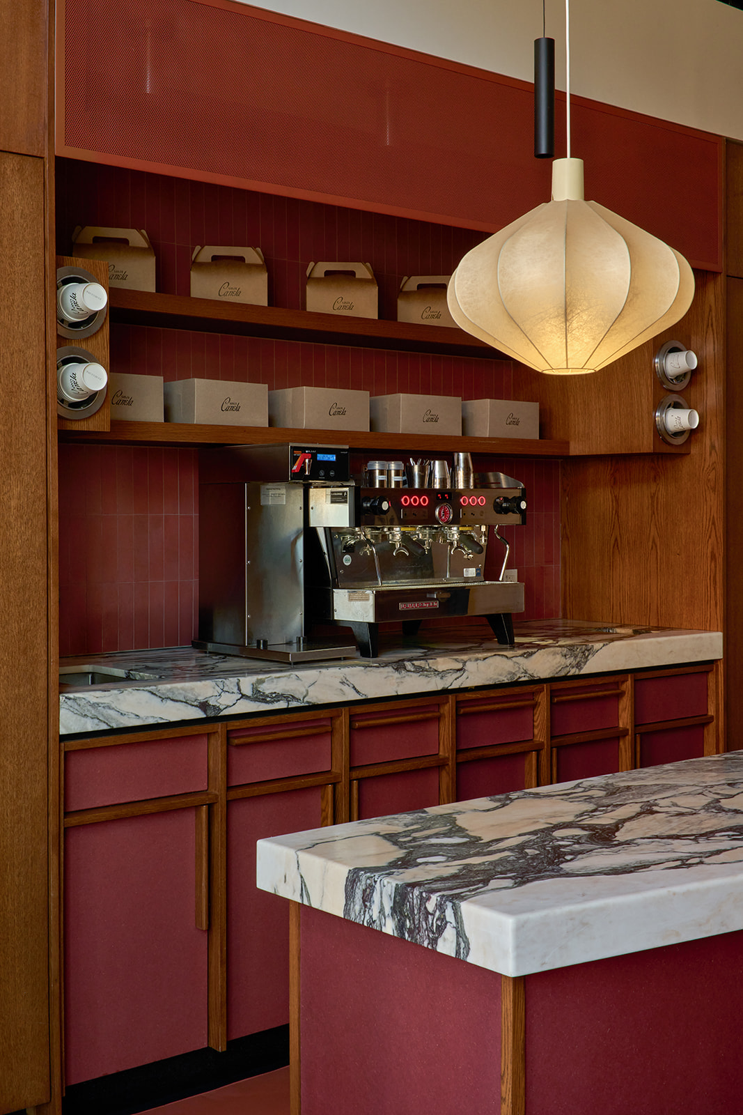 The espresso machine at Santa Canela